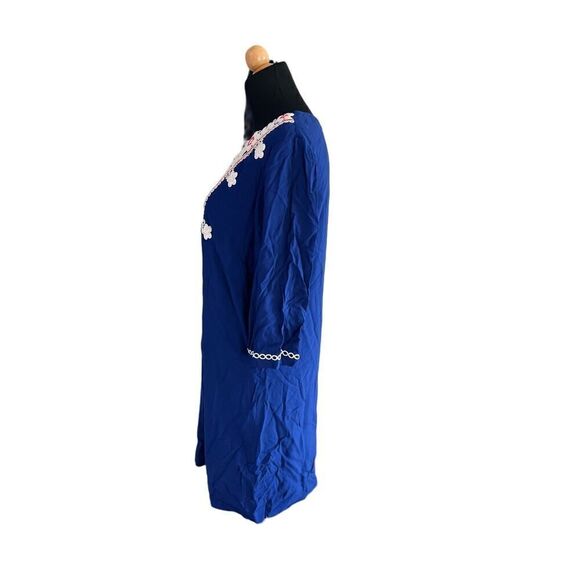 NEW Boden Arianne Viscose Embroidered Blue Dress WH806 Size US 4R - Picture 5 of 8